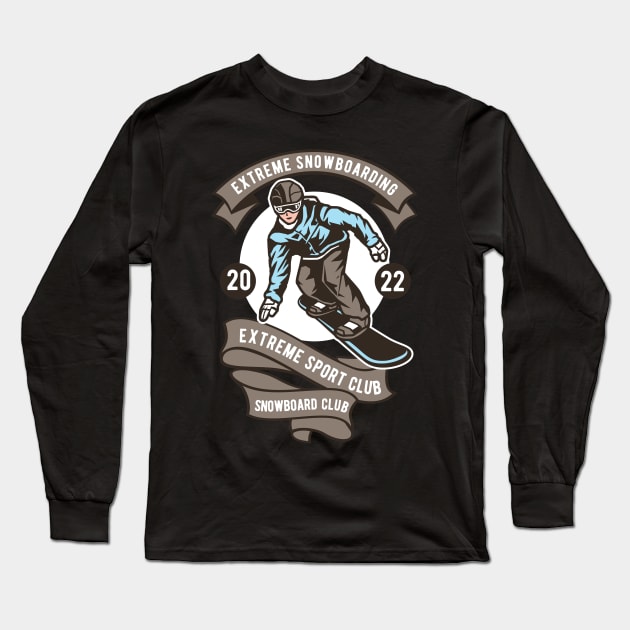 Extreme Snowboarding, Vintage Retro Classic Long Sleeve T-Shirt by CoApparel